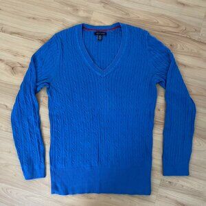 Tommy Hilfiger Long-Sleeve Cable Knit Sweater V Neck Women Size L